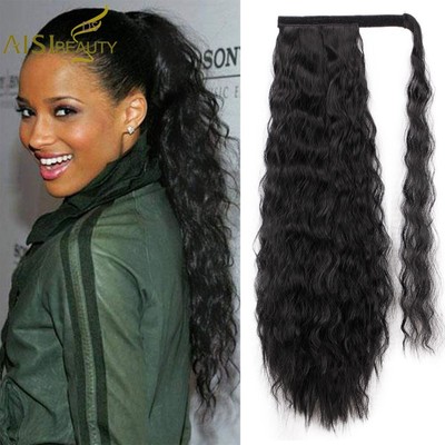 AISI BEAUTY Long Curly Ponytail Natural Wrap On Clip Hair Ex