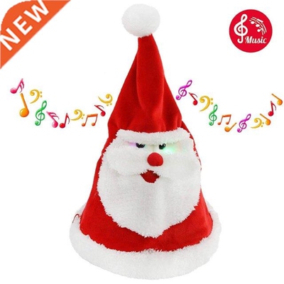 Chrstmas Hat Electronc Glowng Sngng Santa Claus Cap Xma