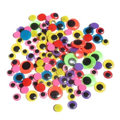 100Pcs 5-20mm Movable Eyes Plastic Wiggle Googly Eyes Self-A