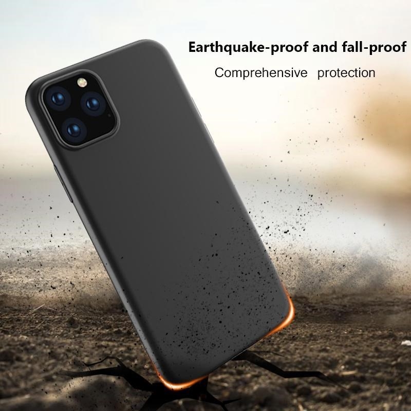 Black Matte Silicone Case For iPhone 12 Pro Max Soft TPU Ba
