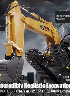 HUINA 1550 RC Crawler Car 15CH 2.4G 114 RC Metal Excavator