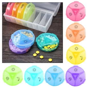 Pill Box Tablet Organizer Dispenser Vitamin Medication Cont