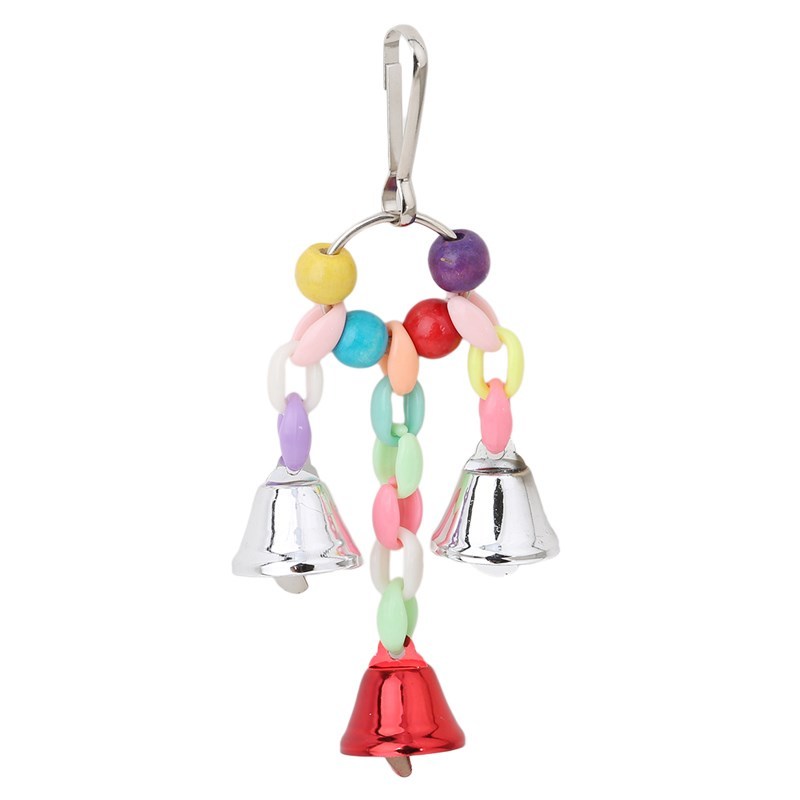Parrot Bird Toys Metal Ring Bell Hanging Cage Toys For