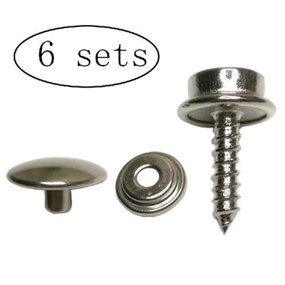 6 set 15mm Press Stud Snap Awning Base Screw Boat Cover Car