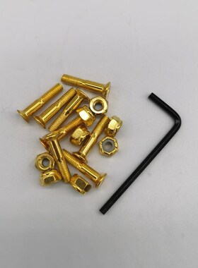 1inch black and gold color skateboard screws + L tool skate