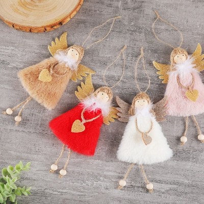 4PCS New Year Hanging Doll Christmas Articles Angle Snowflak