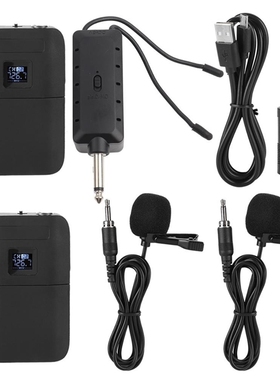 Portable Wireless VHF Mic Lapel Clip Microphone with Receiv