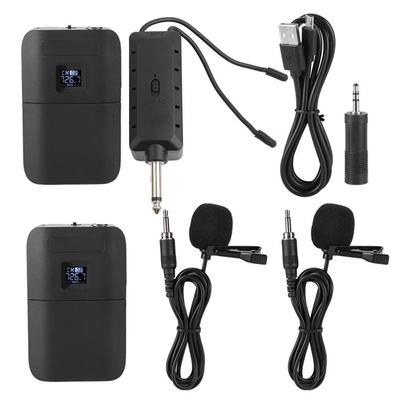 Portable Wireless VHF Mic Lapel Clip Microphone with Receiv