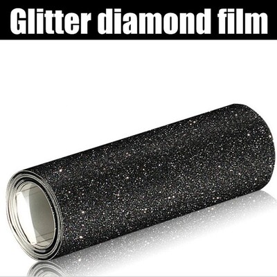 Black Glitter Diamond Shiny Vinyl Films Wrap Car Sticker Au