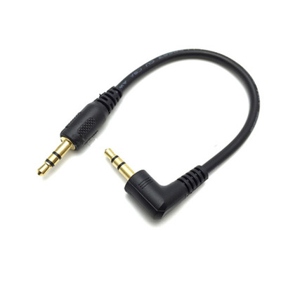 15cm 3.5mm L shape 90 Degree Male to Male Earphone Extensio