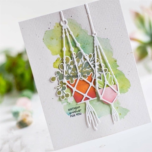 Hanging Plant Pot Metal Cutting Die Stencils Scrapbooking Em