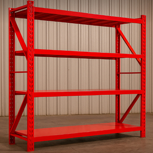 红色架子多层组装 架铁艺架子消防用品架药店货架商店库房置物货架