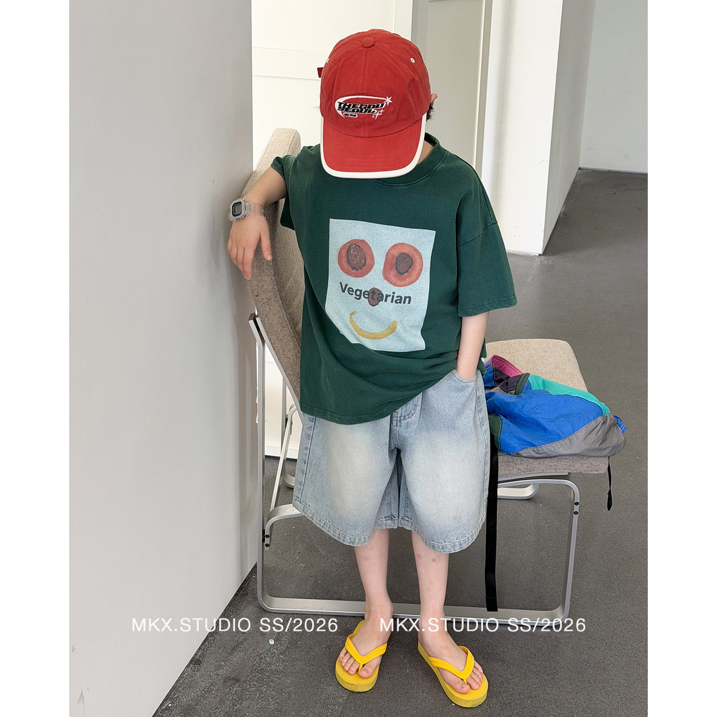 麦可希男童夏季全棉印花T恤