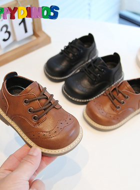 春秋英伦风软底宝宝单鞋婴幼儿学步鞋男宝女宝小皮鞋周岁小童真皮
