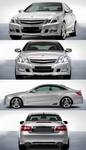 09~12款E级Coupe C207改装LS款前杠\后唇\侧裙\大包围
