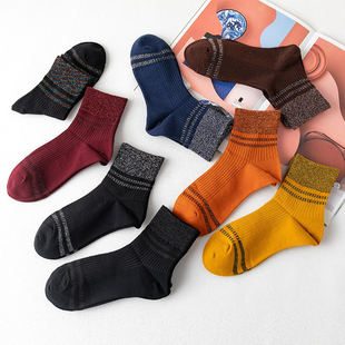 防裂袜女中筒银葱秋季 亮丝百搭棉袜复古脚后跟干裂袜脚裂袜足裂袜