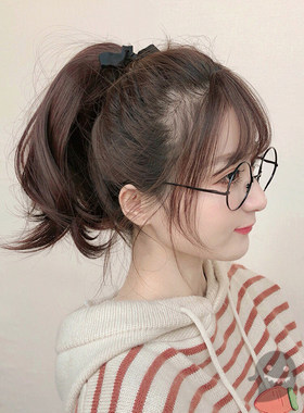 绑带式女生梨花大波浪马尾真发