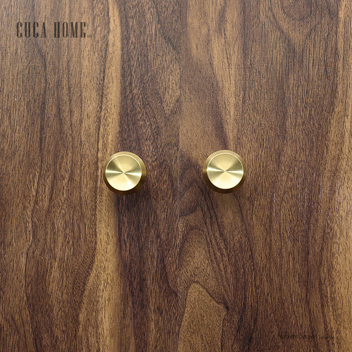 CUCA北欧简约黄铜拉手柜子门把手抽屉黄铜墙壁挂衣帽钩装饰拉手