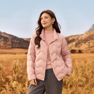 立领保暖外套胖mm冬装 女装 纤莉秀大码 新款 零感云朵泡芙羽绒服