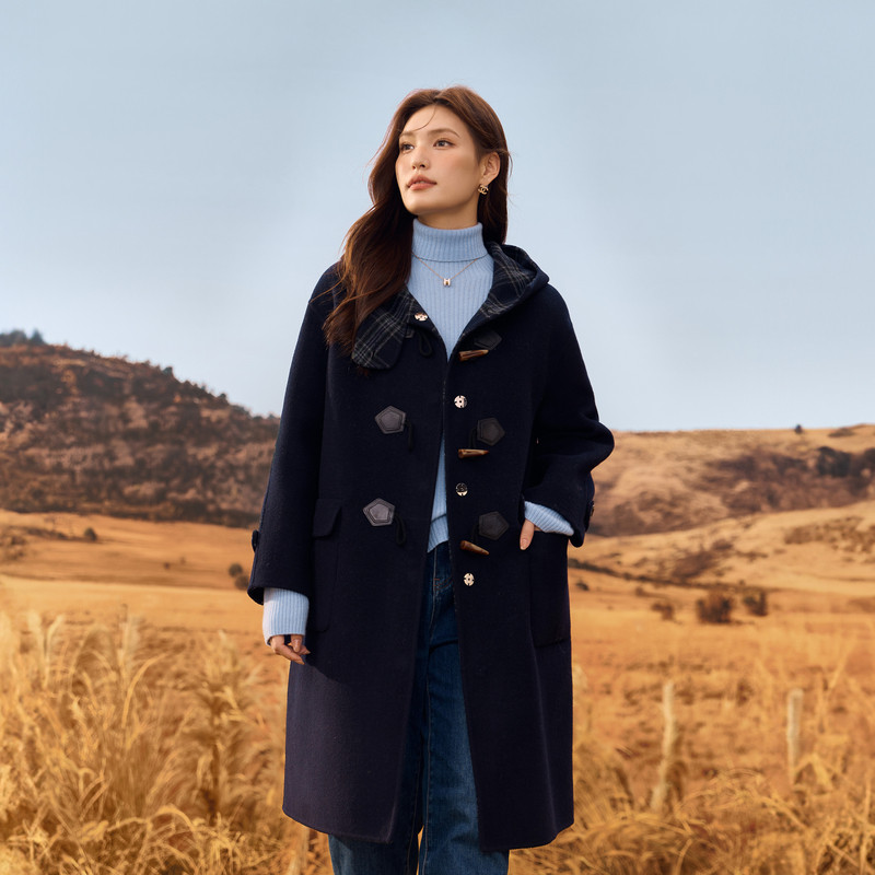 【学院风双面毛呢外套】纤莉秀大码女装复古牛角扣大衣胖mm冬新款,女装/女士精品,常规大码外套,淘宝优惠券,粉丝福利购,淘宝优惠卷