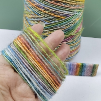 段染迷彩棉流行彩色手感柔软毛衣 纯棉贴身围巾帽子手工diy编织线