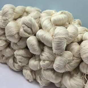 可染色手工DIY 百分百桑蚕丝天然胚白色绞纱 120支蕾丝型白厂丝