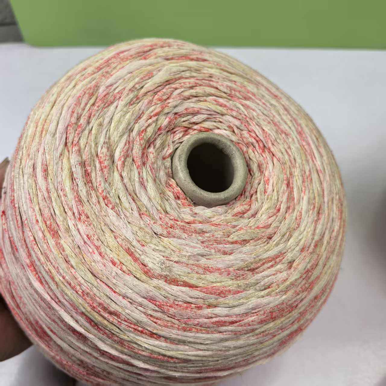 喷彩长段染纯棉扁带线