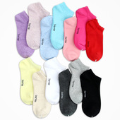 浅口隐形船袜 纯棉透气吸汗休闲短袜 5双 纯棉糖果色女士袜子 包邮
