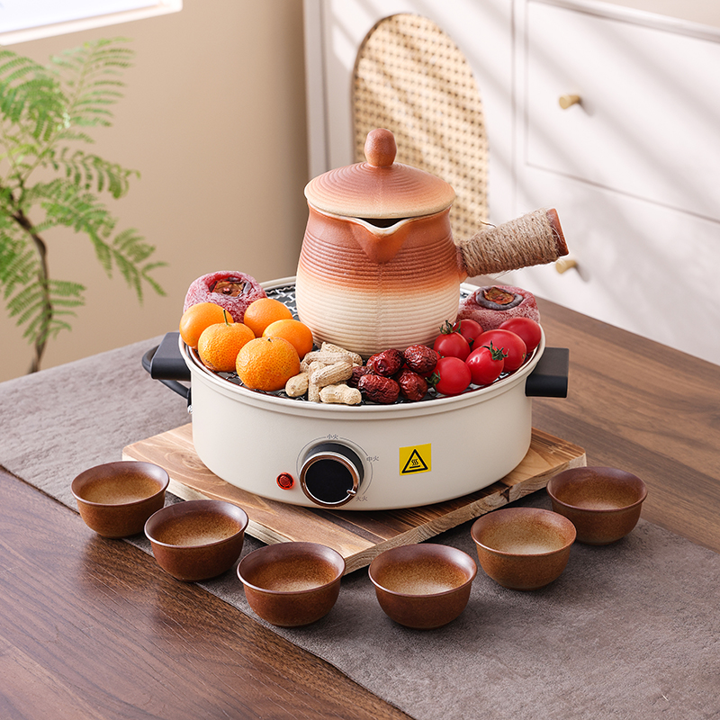 电围炉煮茶罐罐壶杯子套装2025年新款家用室内全套烧烤炉烤奶茶壶