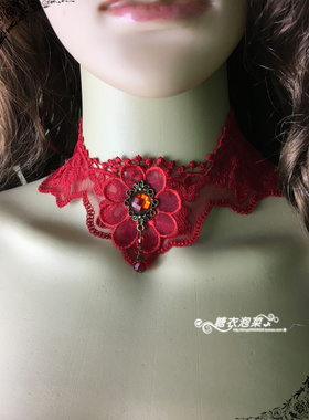 颈链脖子项圈欧洲站玫瑰