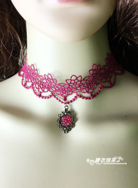 欧美风颈部配饰蕾丝短款锁骨链