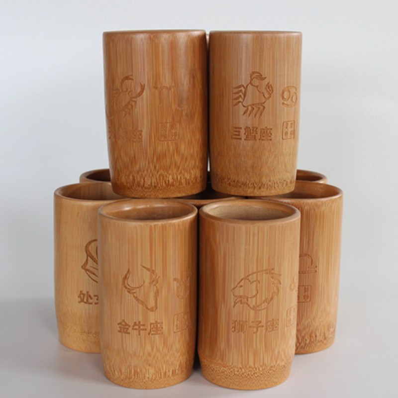 天然竹签笔筒 筷子筒 创意十二星座 生肖 可定制l 文化办公用品