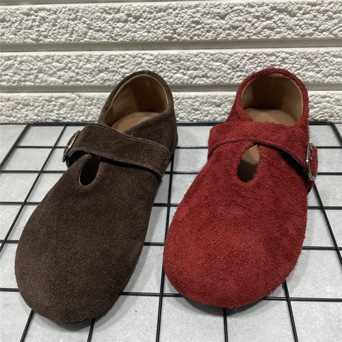 断码处理真皮勃肯鞋女