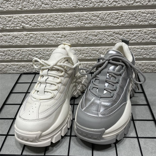 休闲百搭运动鞋 女秋季 潮 处理网红小众厚底增高轻便真皮老爹鞋 断码