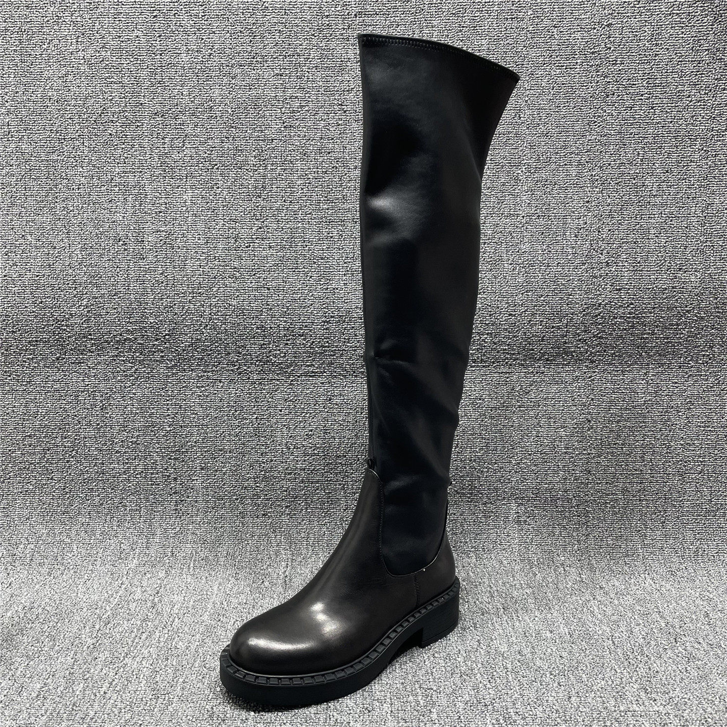 断码处理真皮拼接复古百搭显瘦粗跟骑士靴过膝简约气质长靴女小码,女鞋,骑士靴,淘宝优惠券,粉丝福利购,淘宝优惠卷