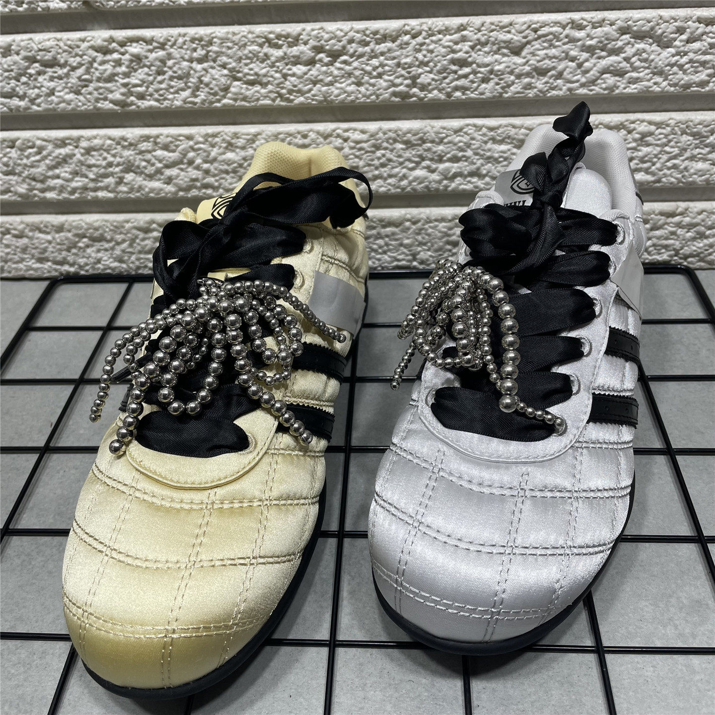 断码处理复古拼色条纹德训鞋女春季新款圆头系带休闲运动赛车鞋女