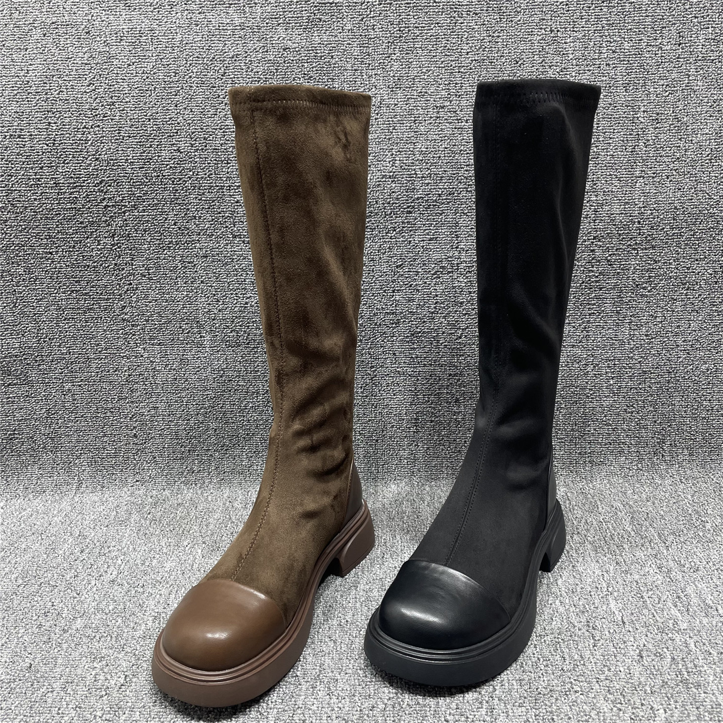 显瘦长筒靴不过膝女靴子