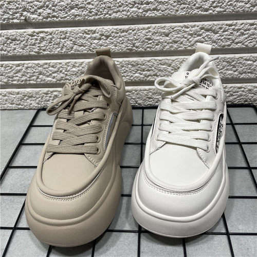 断码处理厚底小白鞋女