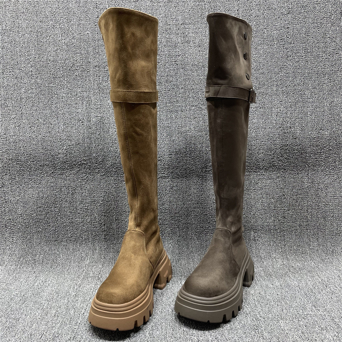 断码处理秋冬新款复古西部靴女加绒过膝长筒靴厚底美拉德骑士靴子,女鞋,骑士靴,淘宝优惠券,粉丝福利购,淘宝优惠卷