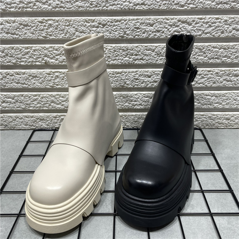 断码处理靴子网红短筒增高马丁靴