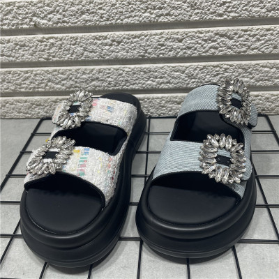 断码处理夏季厚底凉拖女