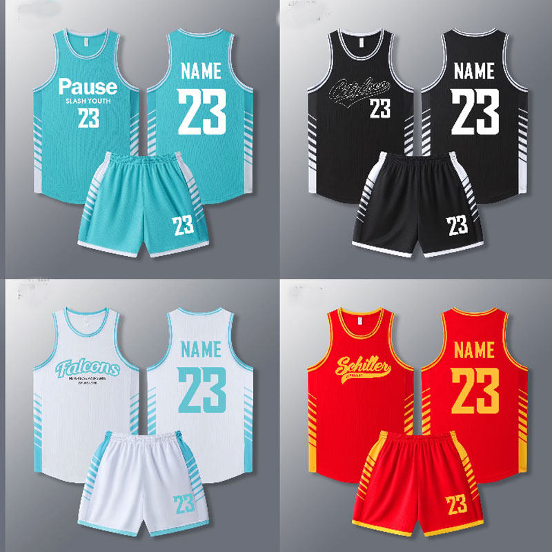 美式篮球服套装男女定制队衣团购训练学生比赛DIY印字号童双口袋