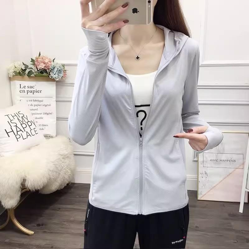 防晒衣女夏薄款长袖冰丝透气防紫外线户外跑步运动外套男可印logo