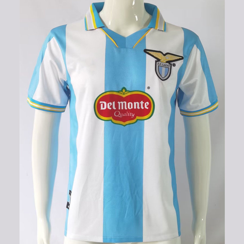 复刻版99-00拉齐奥主场复古老款足球服 内斯塔贝隆内德维德球衣