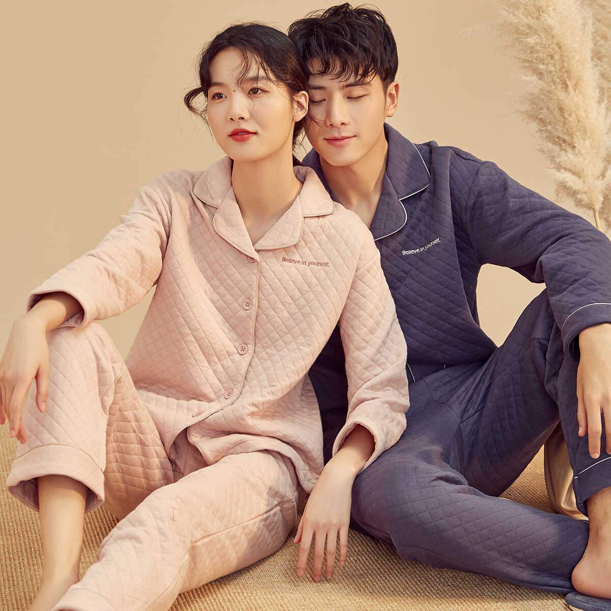 暖气房家居服套装夹棉睡衣顶瓜瓜