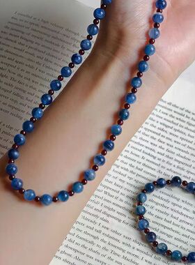 原创手作新中式蓝晶石串珠项链女秋冬日常百搭气质民族风锁骨链