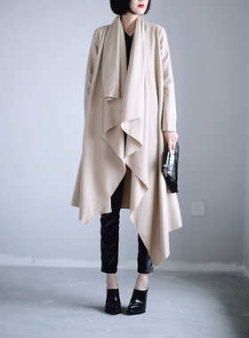 The That This | 意大利裸色纯羊毛 | 不规则呢子外套 | may yon