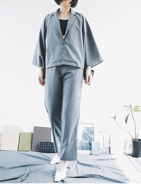 The That This | 意大利真丝羊毛 | 原创独立设计深灰色羽织西装