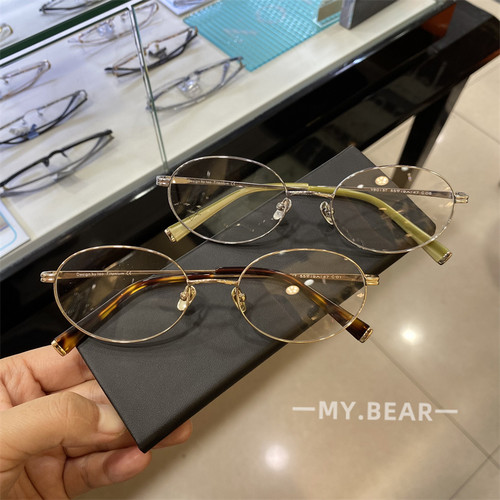 新品设计师全框眼镜框高智老钱风书呆子精致女方圆脸轻盈钛眼镜架