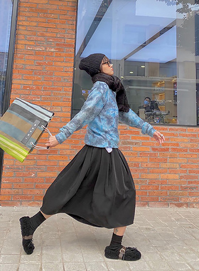 FreshMany 原创设计CDG暗黑系拼接剪裁百搭显瘦半身裙